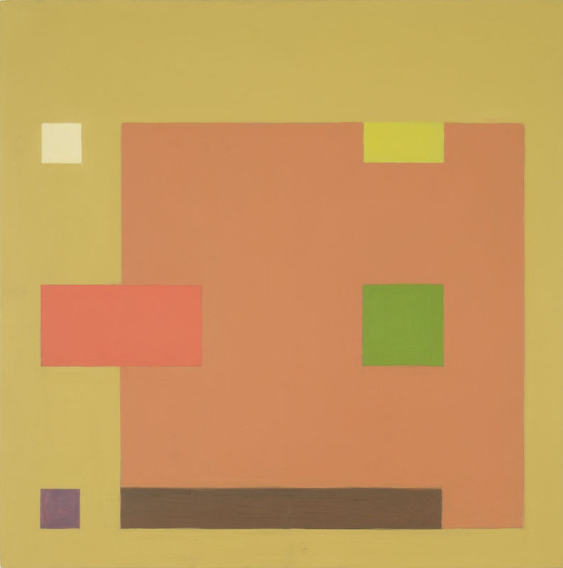 Antonio Calderara , Z+L, oil on board , 18,11x18,11. Painted in 1960