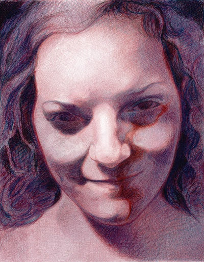 Mercedes Helnwein Envy Coloured pencil on paper 38 x 30 cm