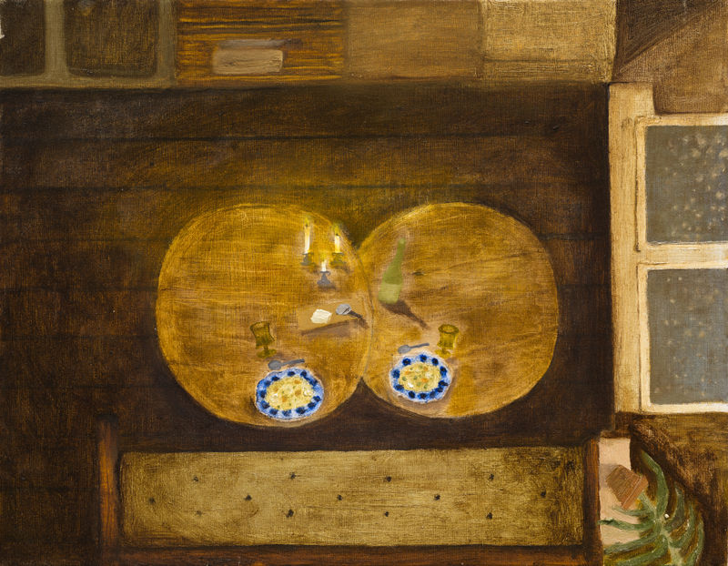 Mollie Douthit, 'The Goal', oil on canvas panel, 36 x 46cm