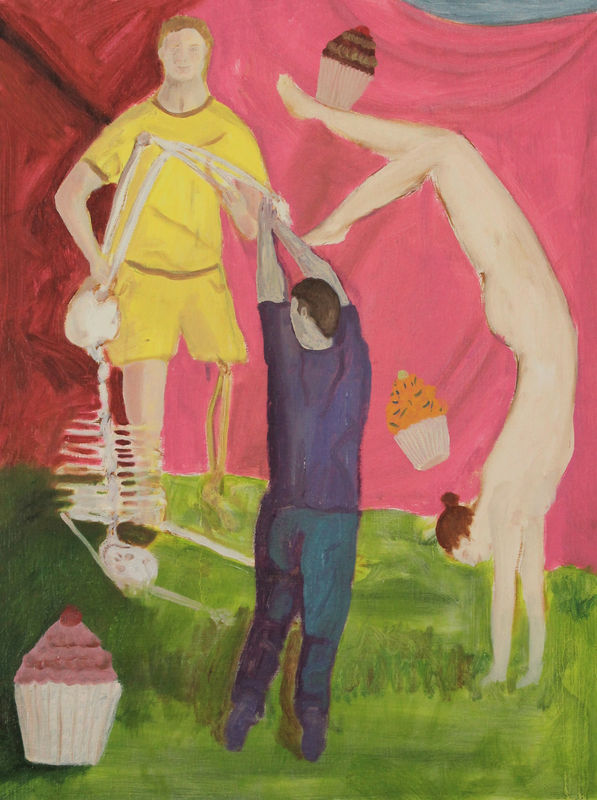 Oscar Fouz Lopez, 'Makeshift theatre', oil on canvas, 60.5 x 40cm