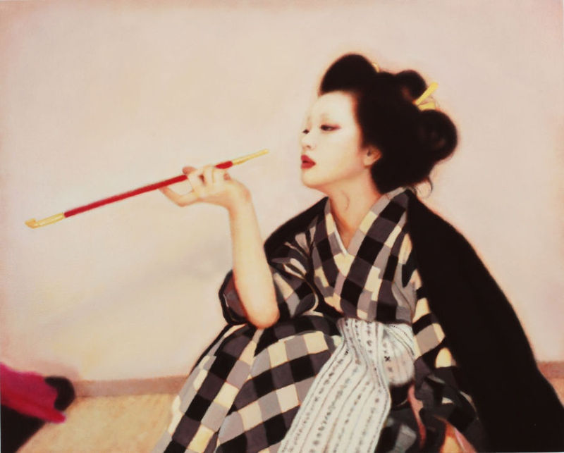 小池真奈美 鰍沢 2009年 油彩、白亜地、綿布、木パネル 80.5ｘ100cm