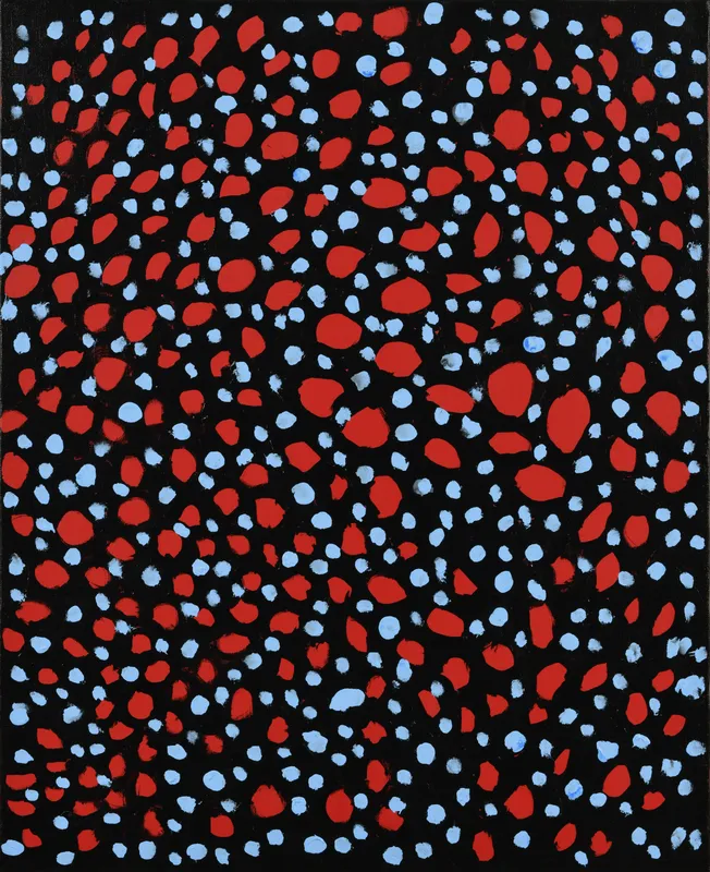Yayoi Kusama, Every Day I Pray for Love, 2022, Acrylic on canvas, 65.2 x 53 cm ©YAYOI KUSAMA
