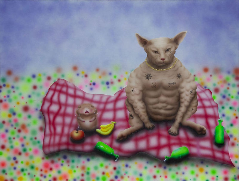 尤阿达 转塘镇愉悦野餐 2019 布面丙烯 80 x 120 cm