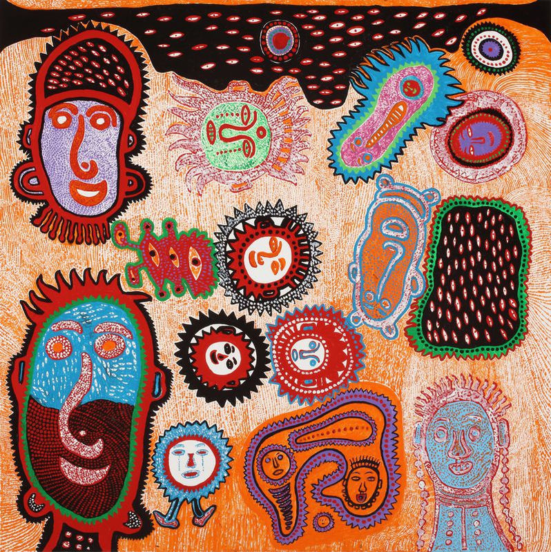 Yayoi Kusama, LET'S WALK THE LIFE, 2016, Acrylic on canvas, 194 x 194 cm