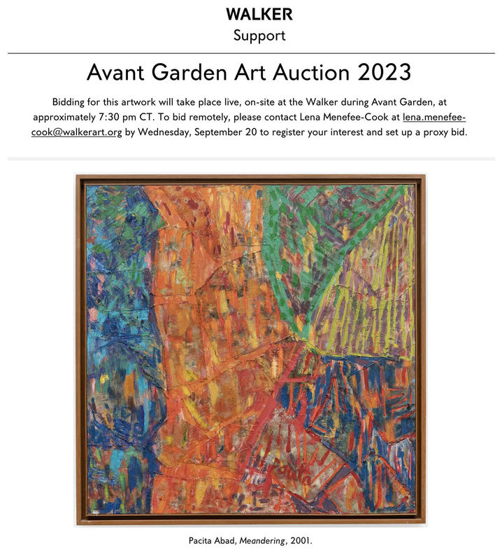 Pacita Abad Painting Auctioned in the Walker Art Center 2023 Avant Garden