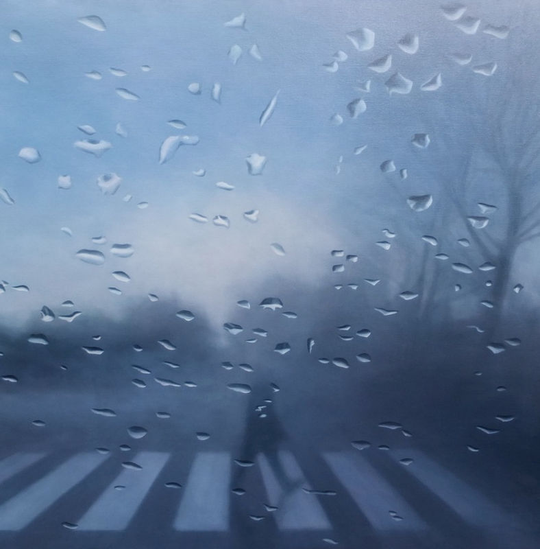 Esther Nienhuis oil painting at the Rebecca Hossack Art Gallery TRACKS exhibition