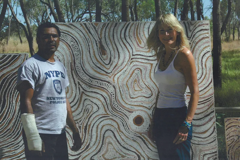 Rebecca Hossack with Lloyd Kwilla in Kununurra, West Australia