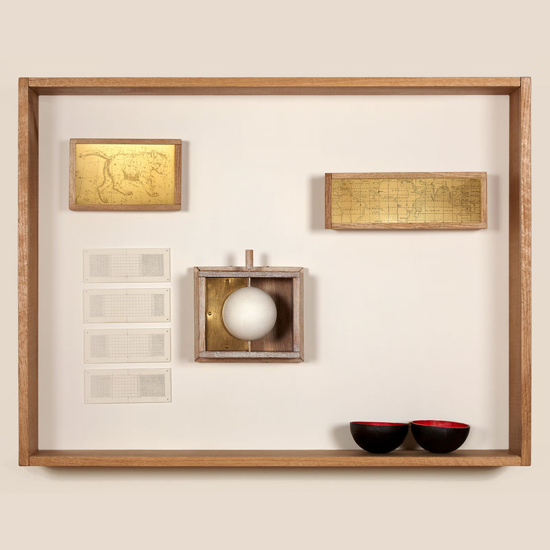 Light Meter, oak, plywood, photo etching on brass, papier maché, matsuo kozo, skiver, plaster, gesso, acrylic and graphite