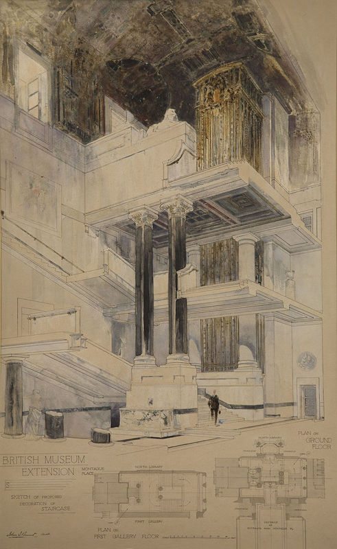 Sketch for Proposed Decoration of Staircase, British Museum . RSA Diploma Collection