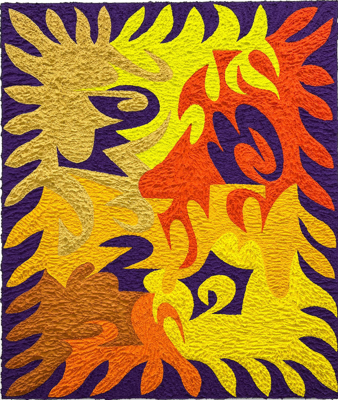 Carlos Rosales-Silva, Cobija, 2022, Signed on the reverse, Sand and crushed stone in acrylic paint on panel, 40 x 34 in, 101.6 x 86.4 cm