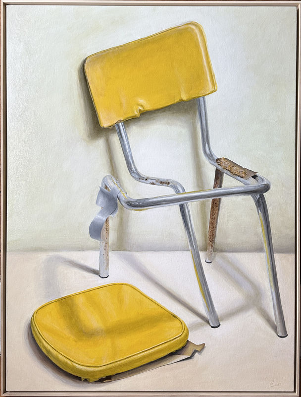 Eva Marengo Sanchez, No, I can fix it! To: Tia Lupe, 2025, Oil on canvas, 40 x 30 in, 101.6 x 76.2 cm