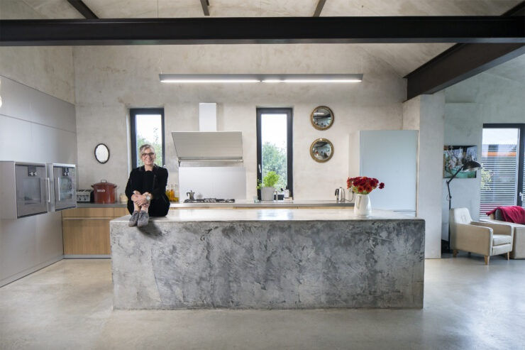 Clea Van Der Grijn, artist, in her favourite room in Rosses Point, Sligo. Kitchen. Photo: Tony Gavin 12/10/2021