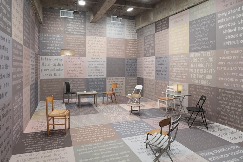 carpeted room with borrowed furniture