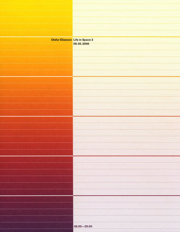 Cover of Olafur Eliasson: Life in Space 3, 09.05.2008 in Orange to red gradient color