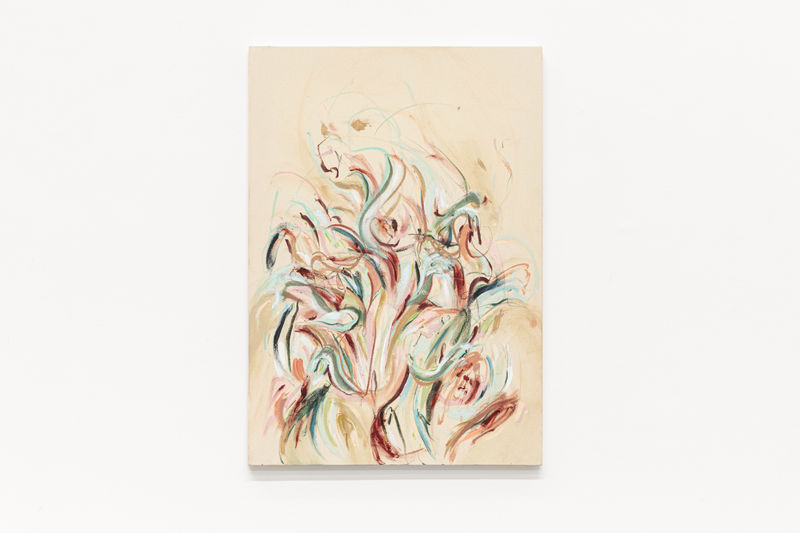 Julia Pereira Dancing Ghosts, 2025 Óleo, bastão oleoso e pastel oleoso sobre algodão 100 x 70 cm