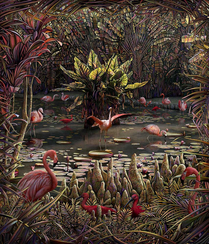 Marcelo Tinoco Burlemarxcromia 2, 2020 Pigmento mineral sobre papel de algodão 175 x 150 cm Série: Dioramas Brasileiros