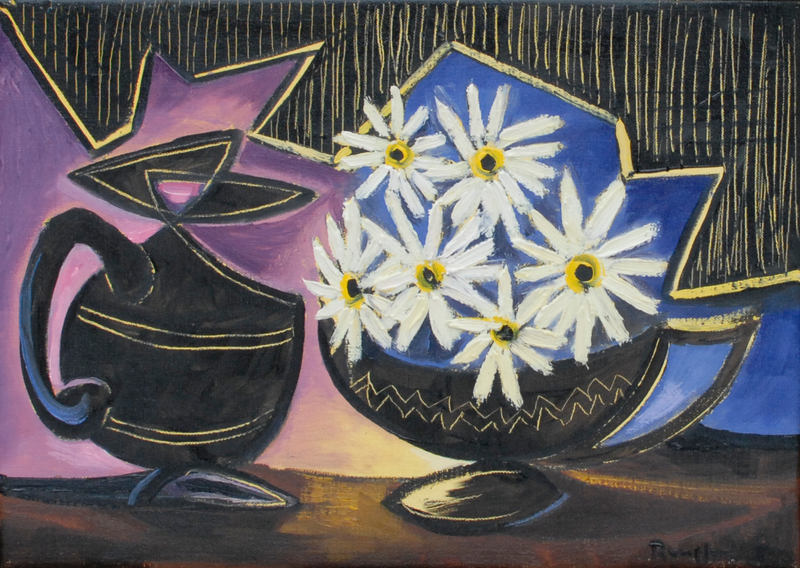 Erik Renssen, White flowers in a black pot, 2010
