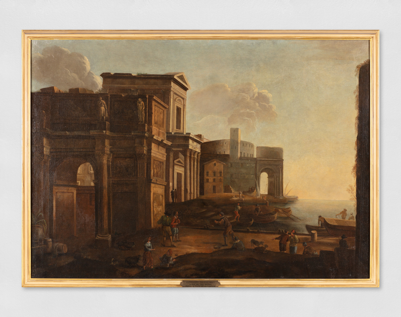 Alessandro Salucci, Veduta di porto ed architetture