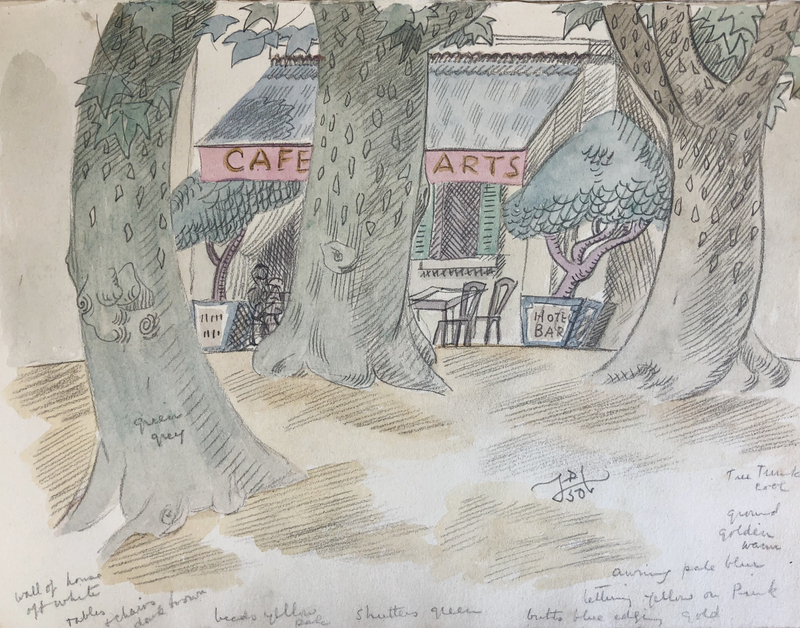 Doris Hatt (1890-1969)Café des Arts, St. Tropez, 1950