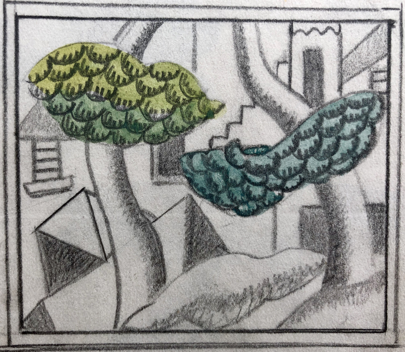 Doris Hatt (1890-1969)Abstract Landscape with Trees, 1950's