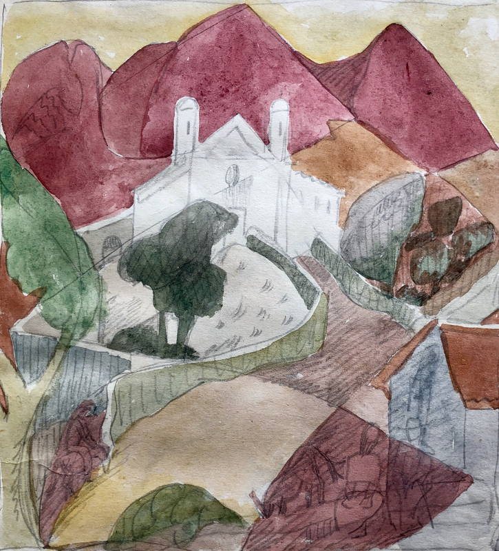 Doris Hatt (1890-1969)Hillside, Corsica, 1953