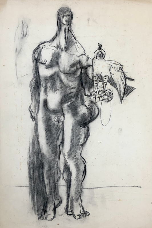 Glyn Morgan, Man and Hawk II, c. 1948