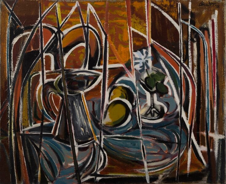 Kenneth Lauder (1916-2004)Still Life with Jug and Flower, 1958