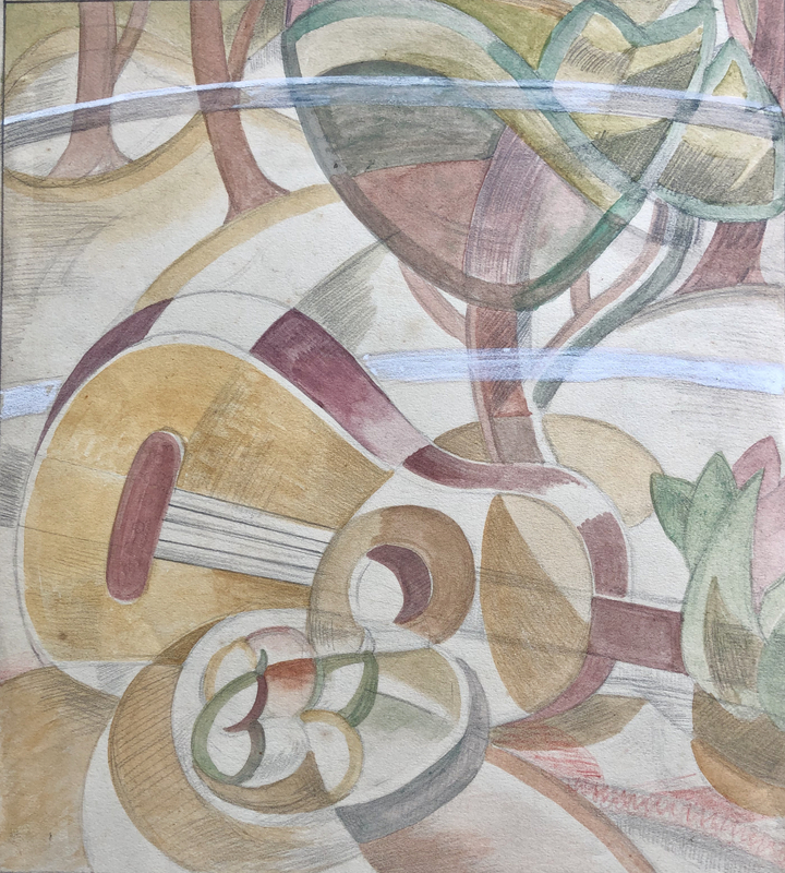 Doris Hatt (1890-1969)Still Life with Guitar, 1940's
