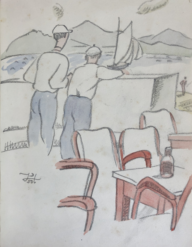 Doris Hatt (1890-1969)Sailors, St. Tropez, 1950