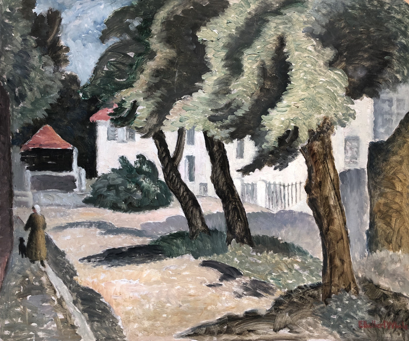 Ethelbert White, Figure and Dog, Mallorca, c. 1933