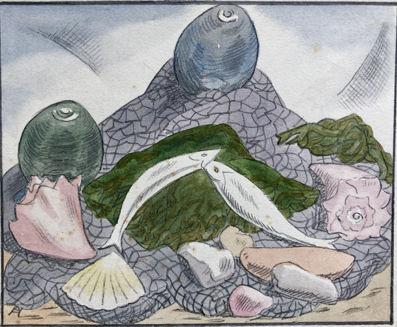 Doris Hatt (1890-1969)Still Life with Fish and Fishing Net III, 1930's