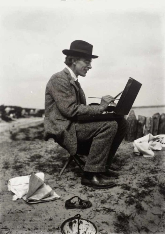 Roger Fry painting at Studland, 1912