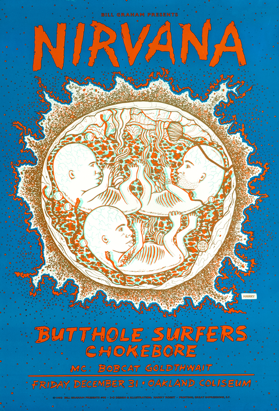 Nirvana Concert Poster for the Oakland Coliseum, California, 1993