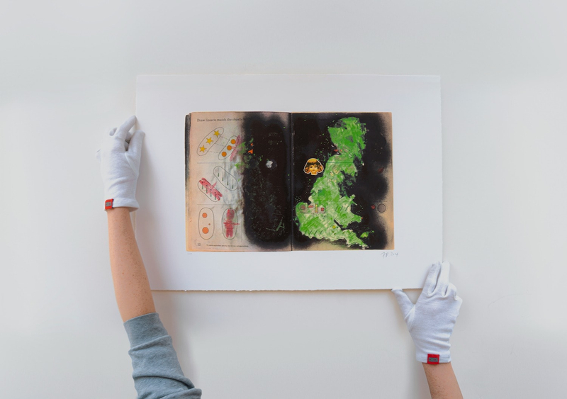 Children's paintings on display at Piccadilly Lights