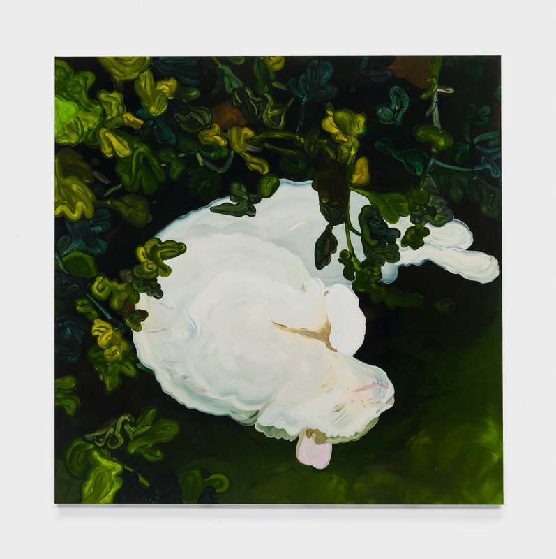 Clare Woods, "Pragmatic Ambiguity", 2024, oil on aluminum, 59 x 59 in (150 x 150 cm)