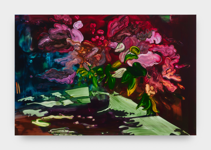 Clare Woods, "The Last Stage", 2025, oil on aluminium, 39 1/4 x 59 in (100 x 150 cm)