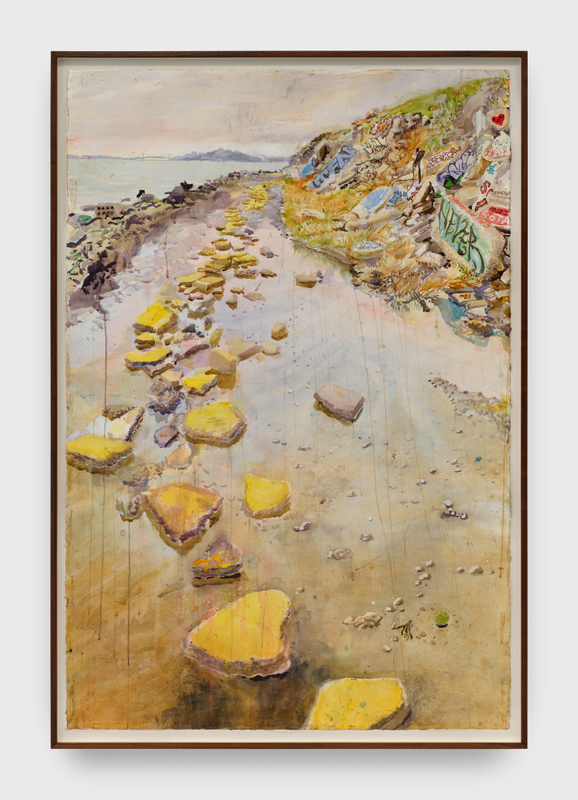 Sterling Wells, "Albany Bulb", 2026, watercolor on paper, 60 x 40 in (152.4 x 101.6 cm), framed: 63 x 43 x 2 in (160 x 109.2 x 5.1 cm)