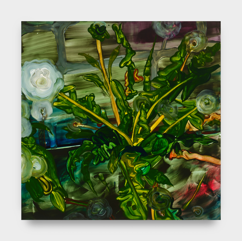 Clare Woods, "A Time Maker", 2025, oil on aluminium, 39 1/4 x 39 1/4 in (100 x 100 cm)