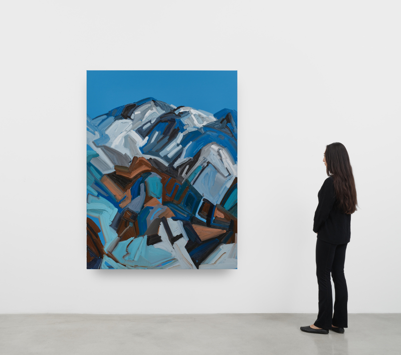 Andy Woll, "Mt. Wilson (Cerulean Field II)", 2025, oil on linen, 74 x 56 in (188 x 142.2 cm)