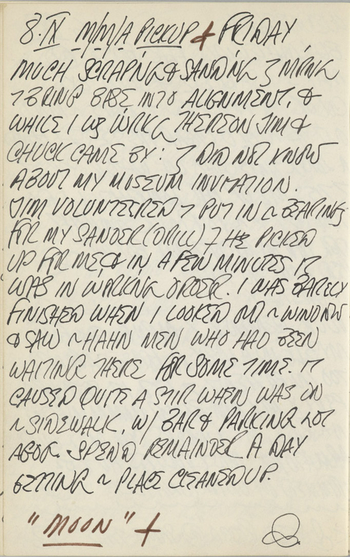 September 8, 1961 -  - Journals - Robert Indiana