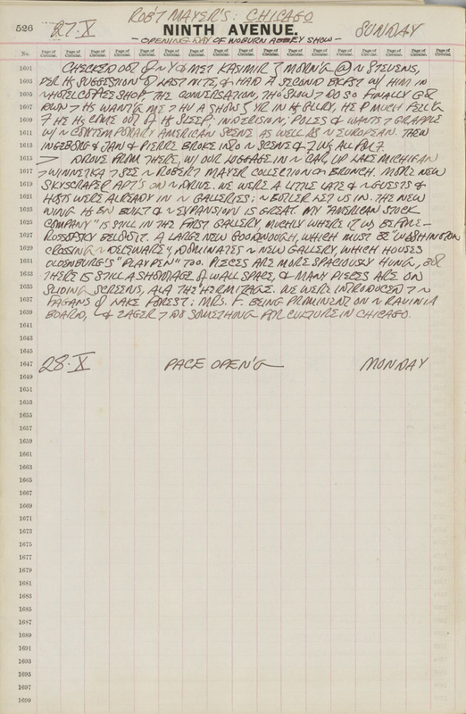 October 27–28, 1963 -  - Journals - Robert Indiana