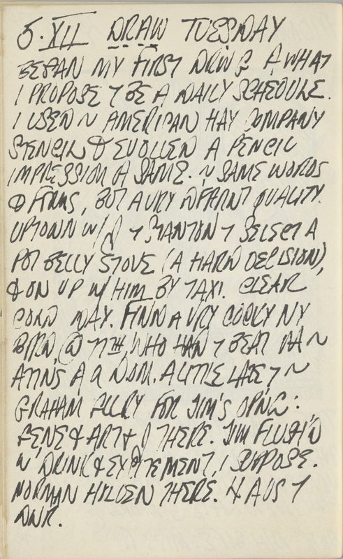 December 5, 1961 -  - Journals - Robert Indiana