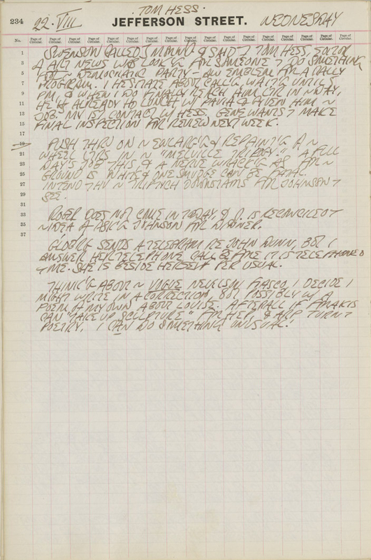 August 22, 1962 -  - Journals - Robert Indiana