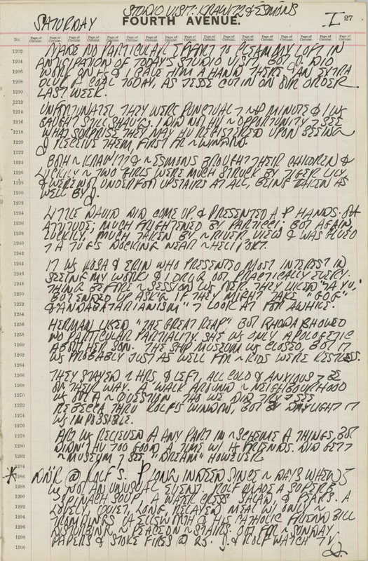 January 27, 1962 -  - Journals - Robert Indiana