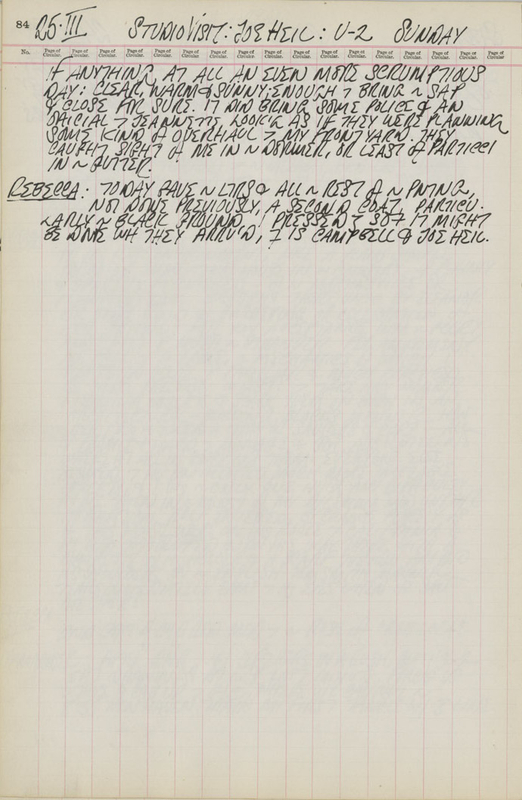 March 25, 1962 -  - Journals - Robert Indiana