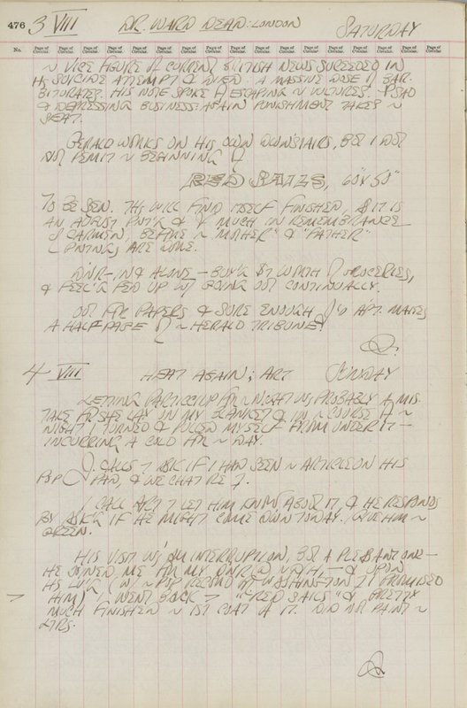 August 3–4, 1963 -  - Journals - Robert Indiana