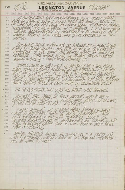 November 18, 1962 -  - Journals - Robert Indiana