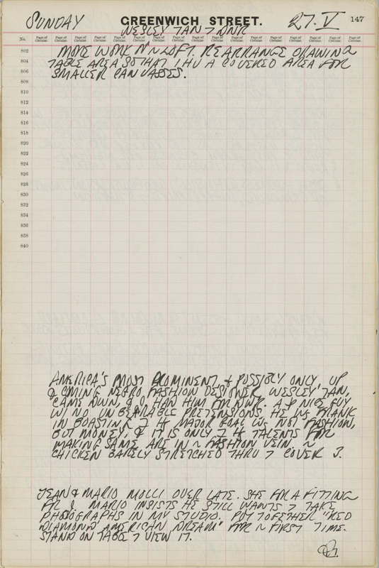 May 27, 1962 -  - Journals - Robert Indiana