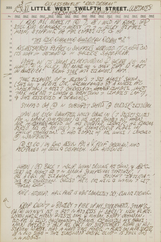 November 28, 1962 -  - Journals - Robert Indiana