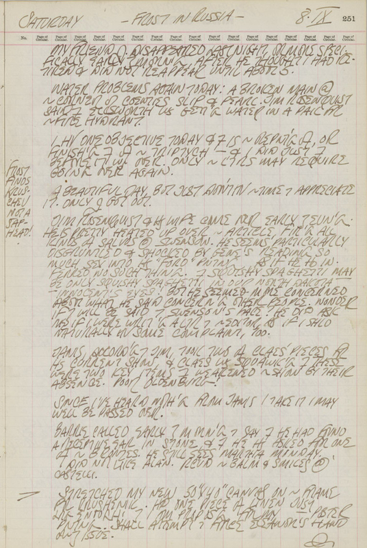 September 8, 1962 -  - Journals - Robert Indiana